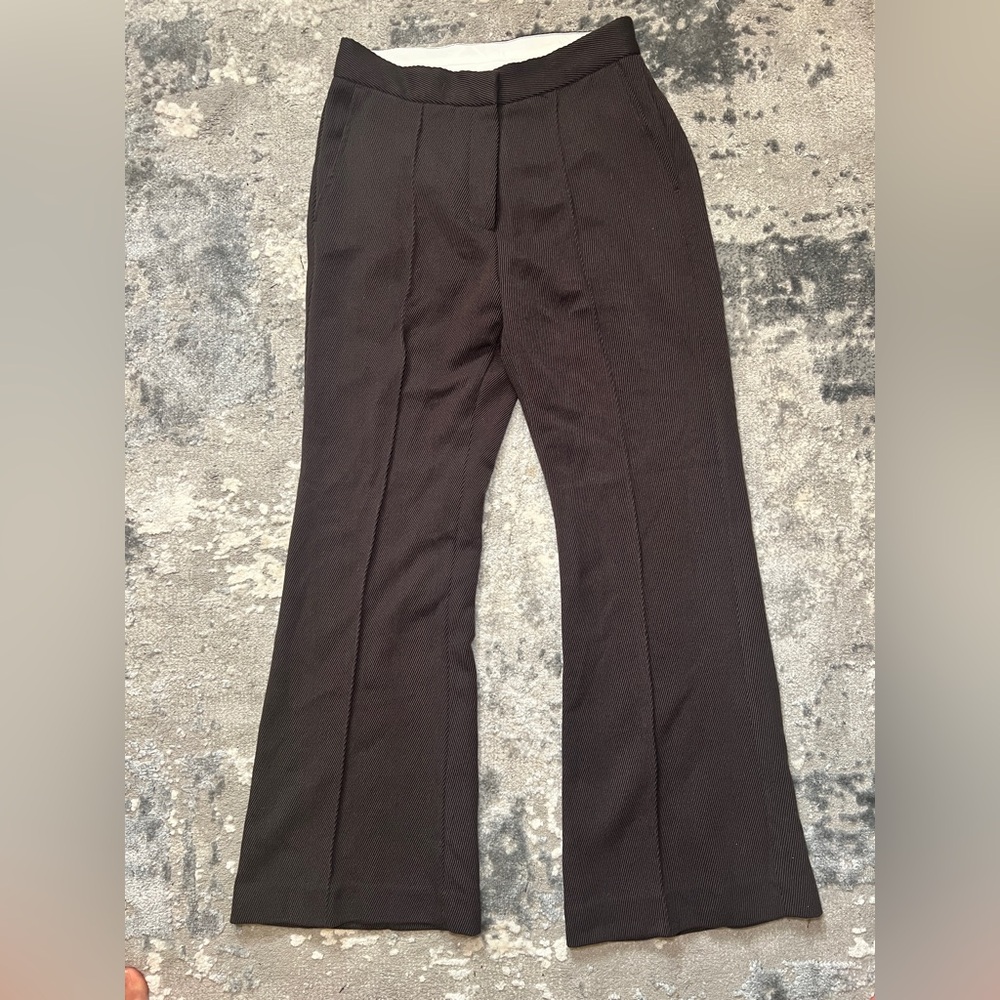 NWT H&M Flared Brown Twill Wide Leg Women’s Pant Size 8 Business Casual